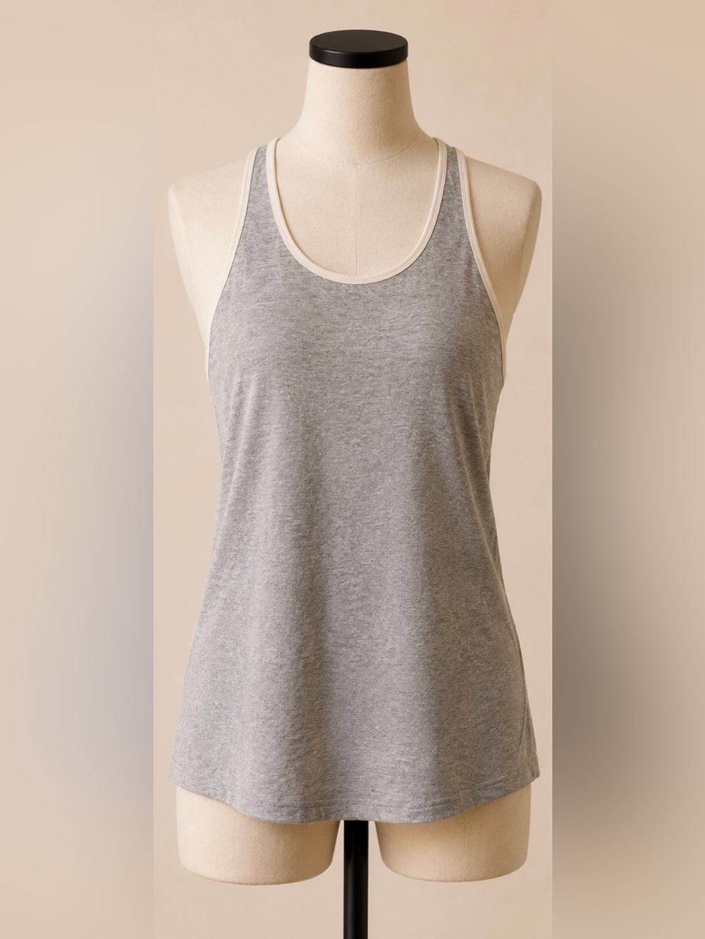 ⭐ Last Chance! Jockey Grey Tank Top with Cream Trim